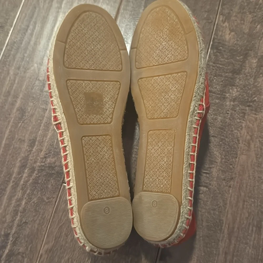 Tory Burch Espadrilles. Size 8. Poppy Red/Orange.